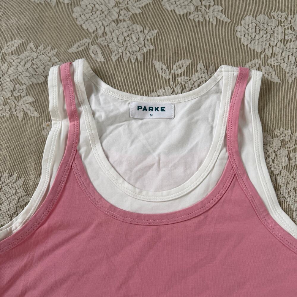 PARKE Pink Layered Tank + Sweatshorts Set M/L - Picture 3 of 4